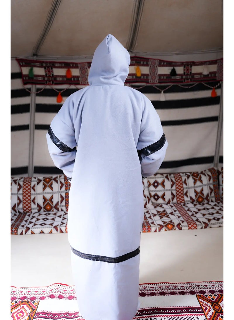 آر إس فروة جوخ رصاصي مخطط أسود - Image 3