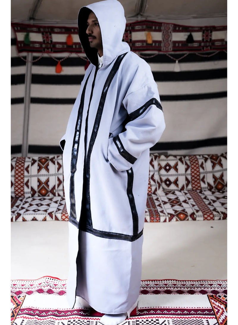 آر إس فروة جوخ رصاصي مخطط أسود - Image 2