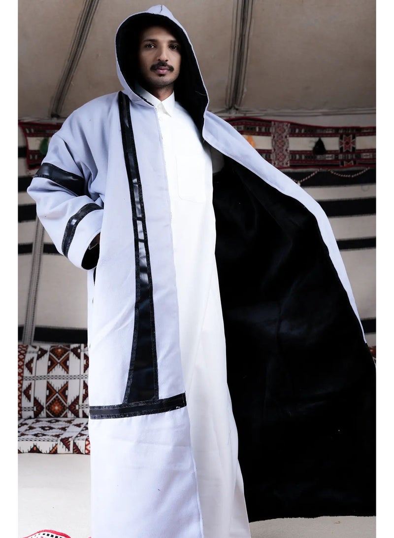 آر إس فروة جوخ رصاصي مخطط أسود - Image 4