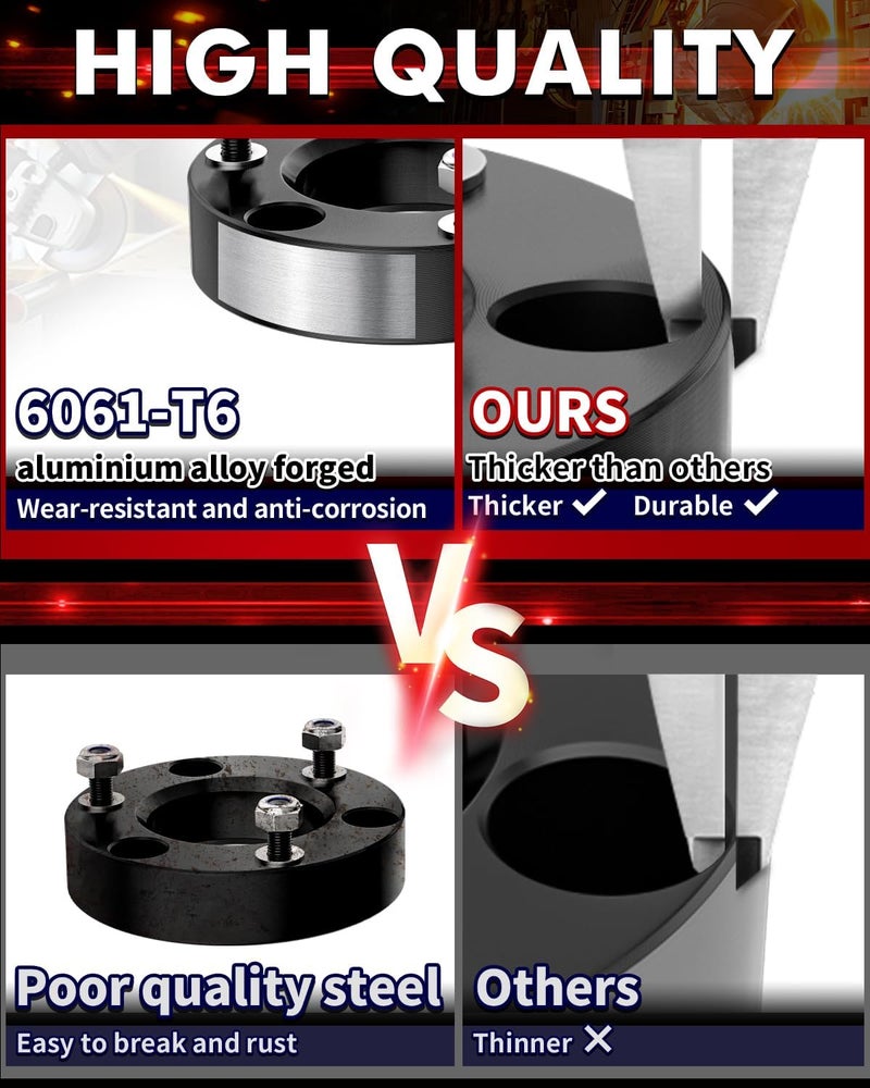 FLYCLE Leveling Lift Kit for 2004-2026 F150 2WD 4WD, 2 inch Front Strut Spacers Leveling Kits Compatible with 2004-2021 2022 2023 2024 2025 2026 F150 - Image 5