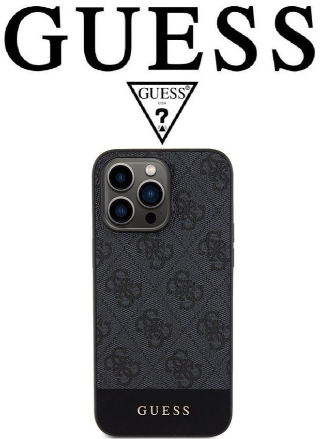 CG MOBILE IPhone 14 Pro Max cover, iphone 14 pro max case with  french design, cover iphone 14 pro max with a logo and a leather design approved by the global brand Guess. From CG-MOBILE. In Black  - Image 3