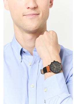 TIMEX Men T TW2R62100 Leather Analog Watch 41mm, Black  - Image 2