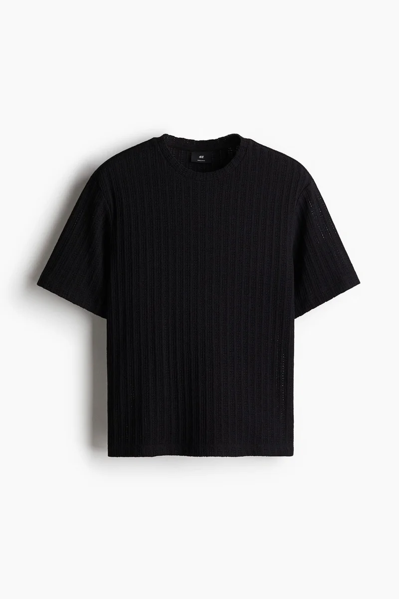 H&M Regular Fit Crochet-look T-shirt