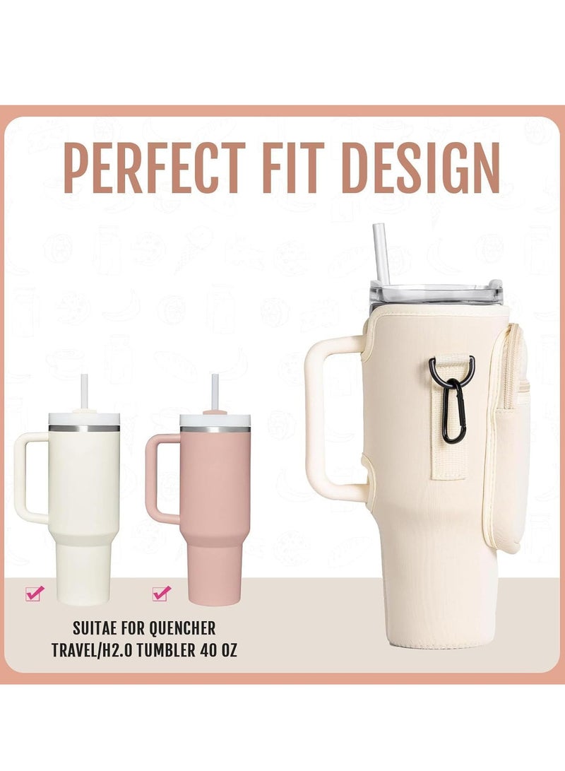 Water Bottle Carrier Bag for Stanley 40oz Tumbler, Water Bottle Holder with Pouch, Adjustable Strap and Sleeves for Accessories,Stanley Cup Accessorie - Image 4