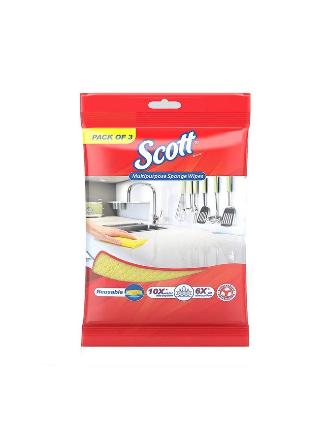 سكوت مناديل سكوت® الإسفنجية متعددة الأغراض لتنظيف المطبخ، عبوة من 3 قطع (63331) - Image 1