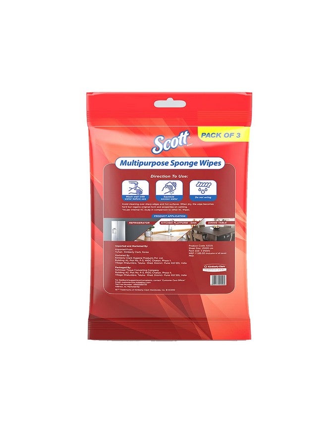 سكوت مناديل سكوت® الإسفنجية متعددة الأغراض لتنظيف المطبخ، عبوة من 3 قطع (63331) - Image 3