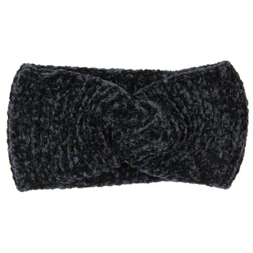 WKLOUYHE Soft Knot Woollen Knitted Warm Head Band Head Wrap Hairband Ear Warmer Hair Accessories for Winters_Free Size,Pack Of 01(Black) - Image 4