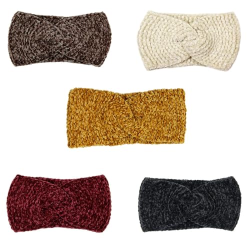 WKLOUYHE Soft Knot Woollen Knitted Warm Head Band Head Wrap Hairband Ear Warmer Hair Accessories for Winters_Free Size,Pack Of 01(Black) - Image 5