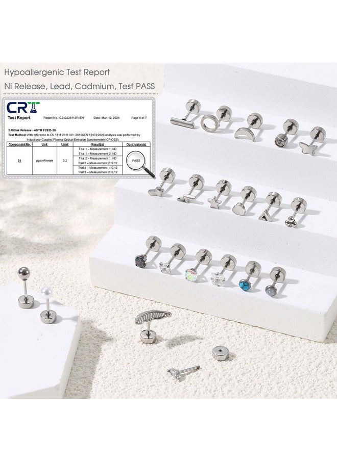 Jstyle Hypoallergenic Flat Back Stud Earrings for Women Men Surgical Stainless Steel Earrings Set for Sensitive Ears Cartilage Earring Small Flatback Studs Earrings Stacks Screw Back Silver Earrings - pzsku/ZB5A30E092D9CAF1F55D0Z/45/_/1741330043/ffd7df18-83e2-440f-8941-f669ba85a39a