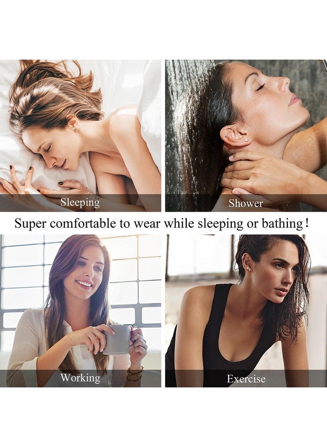 Jstyle Hypoallergenic Flat Back Stud Earrings for Women Men Surgical Stainless Steel Earrings Set for Sensitive Ears Cartilage Earring Small Flatback Studs Earrings Stacks Screw Back Silver Earrings - Image 5