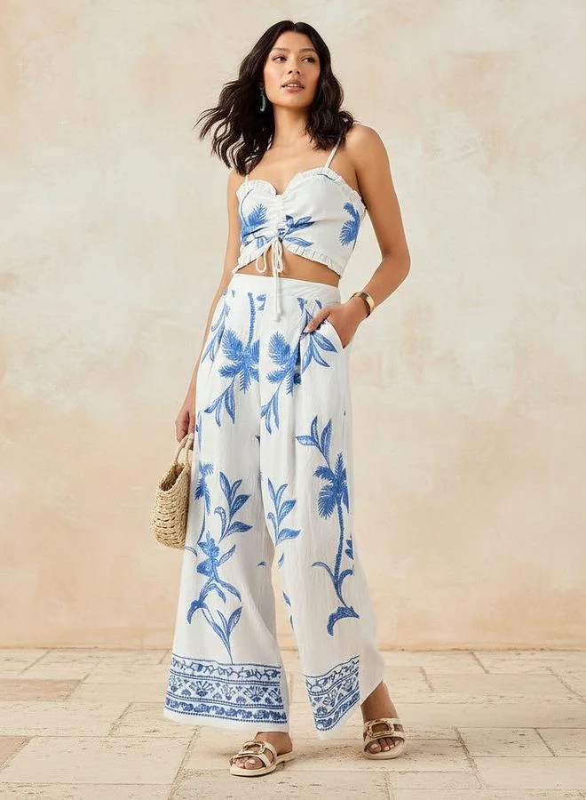 سبلاش فيڤ Women Embroidered Wide Leg Trousers