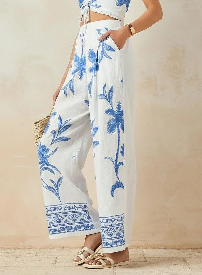 سبلاش فيڤ Women Embroidered Wide Leg Trousers