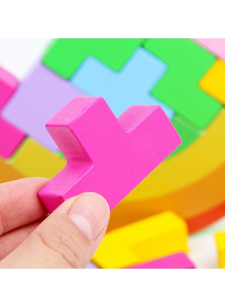Wooden Balance Toy for Kids Rocking and stacking Height Tetris Puzzle - Image 2