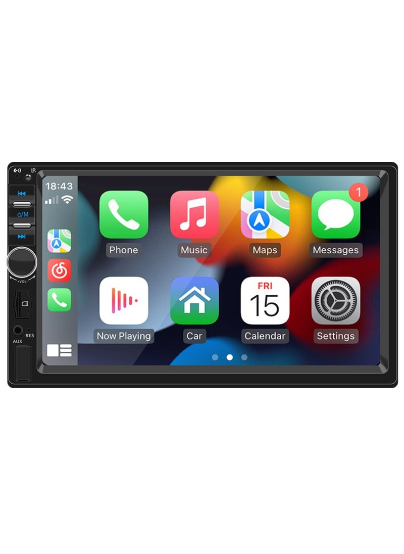 AROAQ - 7 Inch 1080p HD Touch Screen Radio, Double Din Car Stereo Compatible With Carplay And Android, Wireless Carplay & Android Auto Car Stereo Receiver, USB Car Multimedia Mp5 Player, (F7018c) - Image 1