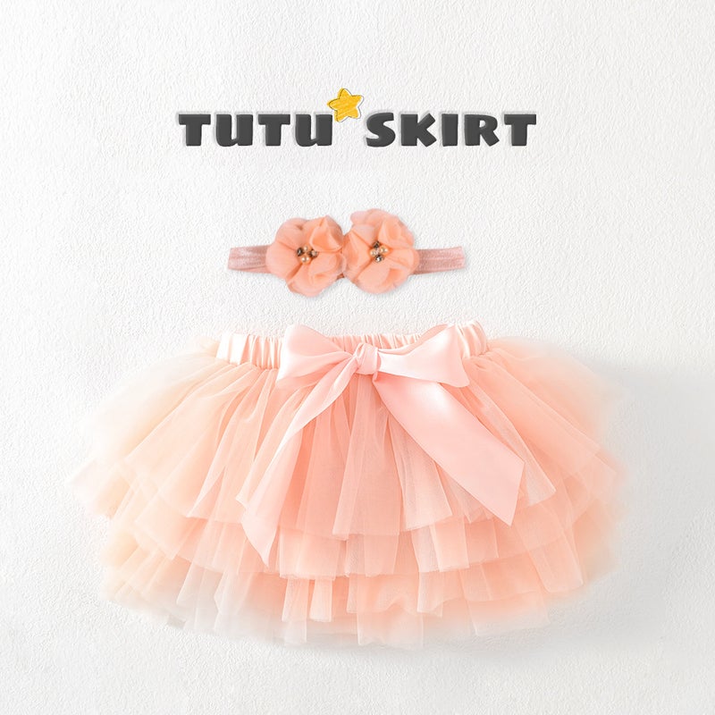 2024 Summer Girls Tutu Skirt Small Fresh Baby Bag Fart Skirt One Year Old Mesh Convex Skirt Children Pp Trouser Skirt Category A - Image 1