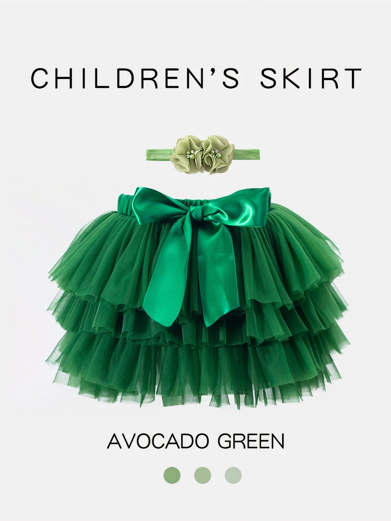 2024 Summer Girls Tutu Skirt Small Fresh Baby Bag Fart Skirt One Year Old Mesh Convex Skirt Children Pp Trouser Skirt Category A - Image 2