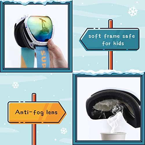 Supertrip Kids Ski Goggles, Anti-Fog Snow Snowboard Goggles for Kids Boys Grils Youth Age 5-15 - Image 5