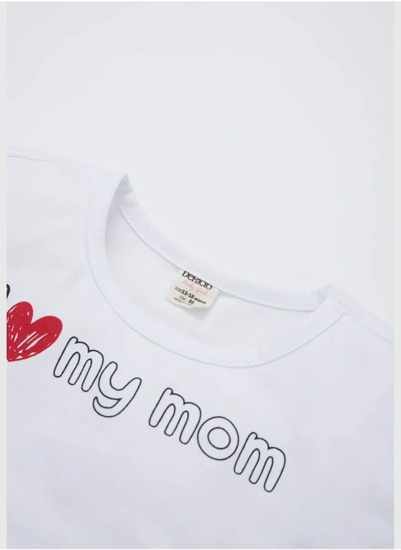 DeFacto Regular Fit Short Sleeve Mothers Day Slogan Print T-Shirt