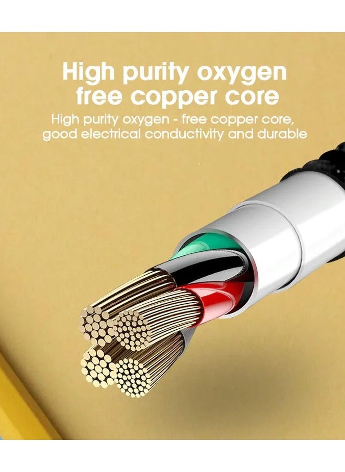 Generic - ⭐ Magnetic DATA USB Cable 3A Fast Charging 380° Rotate with Type C+Micro+Lightning Plugs كابل شحن مغناطيسي ماغنيتك بطول 2 متر يدعم نقل البيانات يدعم الشحن السريع مع 3 راس متغير تايب سي وميكرو وايفون Magnetic Cable Fast Charging Cable Micro USB Type c & iOS Phone 3A Fast Charging With Data Transfer 7 Pin Connector 360 Degree Rotation LED Indication 2 Meter Length - Image 1