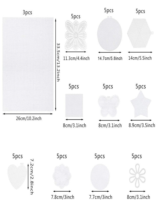 Aulufft 53 Pieces Mesh Plastic Canvas Kit Including 11 Shapes Clear Plastic Sheets and Embroidery Tools for Embroidery, Knit, Yarn Crafting - Image 2