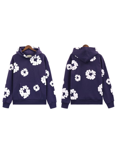 Autumn 2024 New Real Shot in stock Main Line Foam Printed Sweater American Hoodie Top 5640 sapphire blue