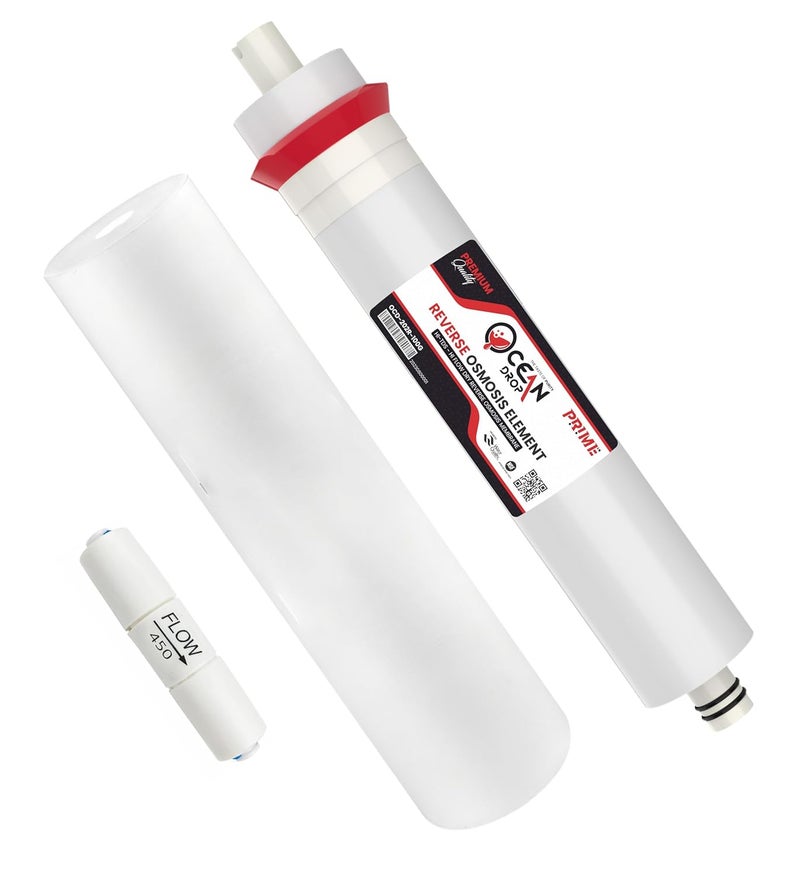 Ocean Drop 100 GPD Work up to 25003000 TDS RO Membrane Water Filter Replacement Fits All Domestic Under Sink RO Drinking Water Purifier and Filter System with 450CC FR PP Spun - Image 1
