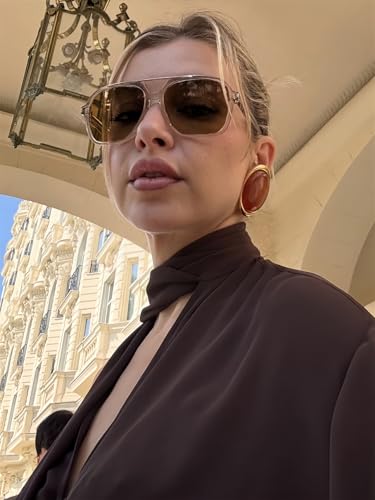 GUVIVI Retro Aviator Sunglasses for Women Men 2026 Square Top Bar Sun Glasses Sunnies 70s Lightweight Shades - Image 3