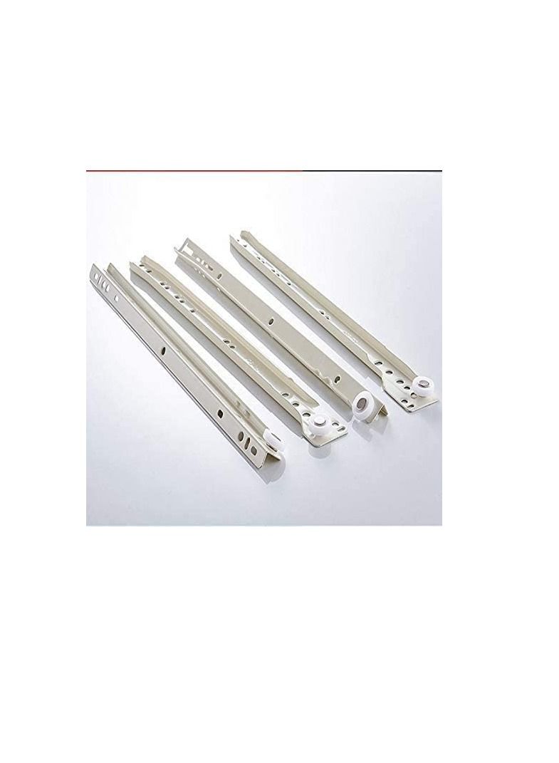 Cabinet Rails Drawer Track Slides For Computer Table Clothing Cabinets With Wheels White Color (12 inch)  - Image 1