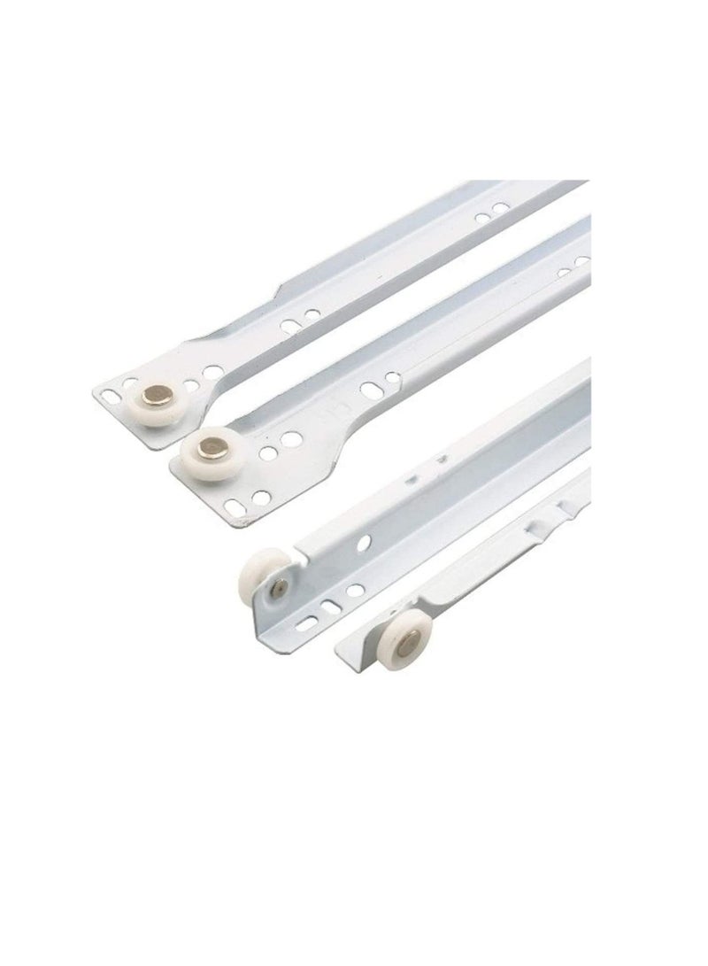 Cabinet Rails Drawer Track Slides For Computer Table Clothing Cabinets With Wheels White Color (12 inch)  - Image 2