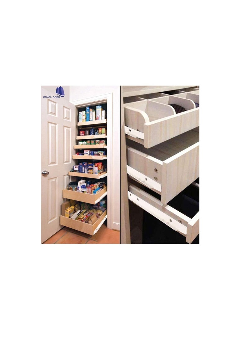 Cabinet Rails Drawer Track Slides For Computer Table Clothing Cabinets With Wheels White Color (12 inch)  - Image 3