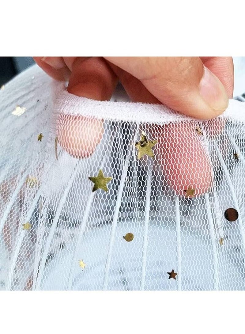 Generic XXL Birdcage Star Mesh Cover, Adjustable Birdcage Mesh Cover Birdcage Seed Feather Catcher Soft Skirt Cover Birdcage Nylon Mesh Netting Suitable for Parrot Parrot Macaw Round Square Cage to Prevent - Image 4