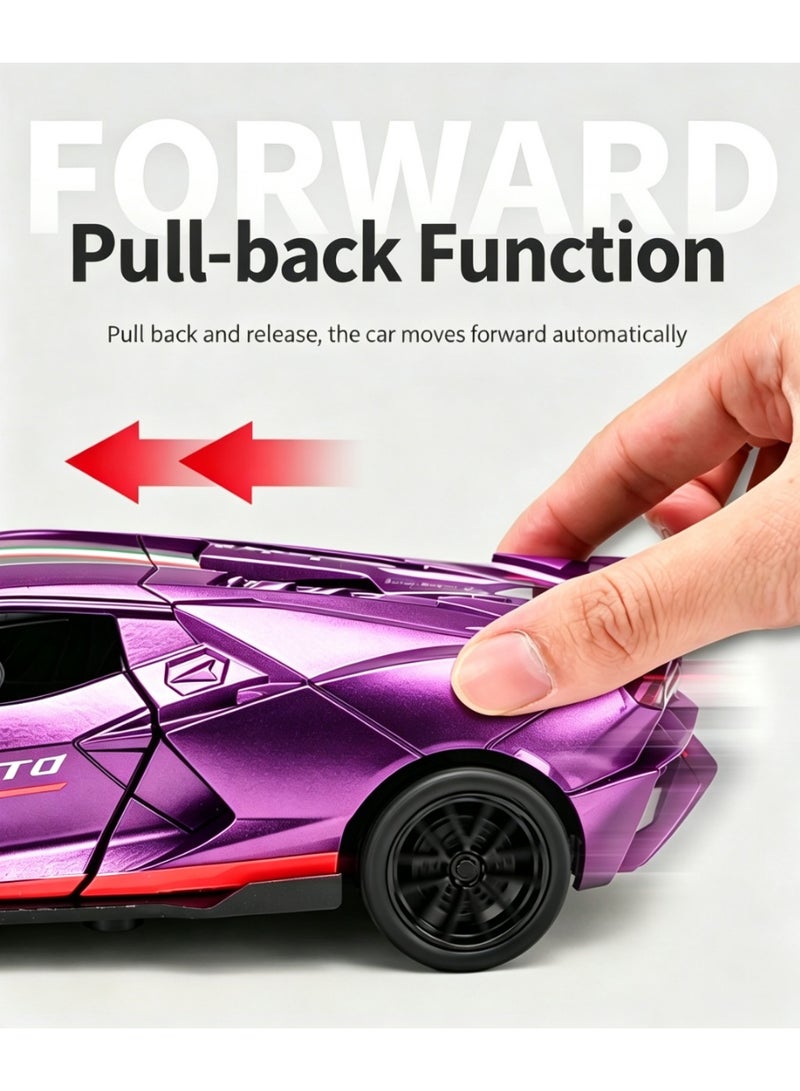LAMBORGHINI High-Detail Alloy Car Model with Realistic Lighting & Sound Effects, 1:32 Scale Die-Cast Vehicle, Collectible Display Model for Adults & Kids - Image 3
