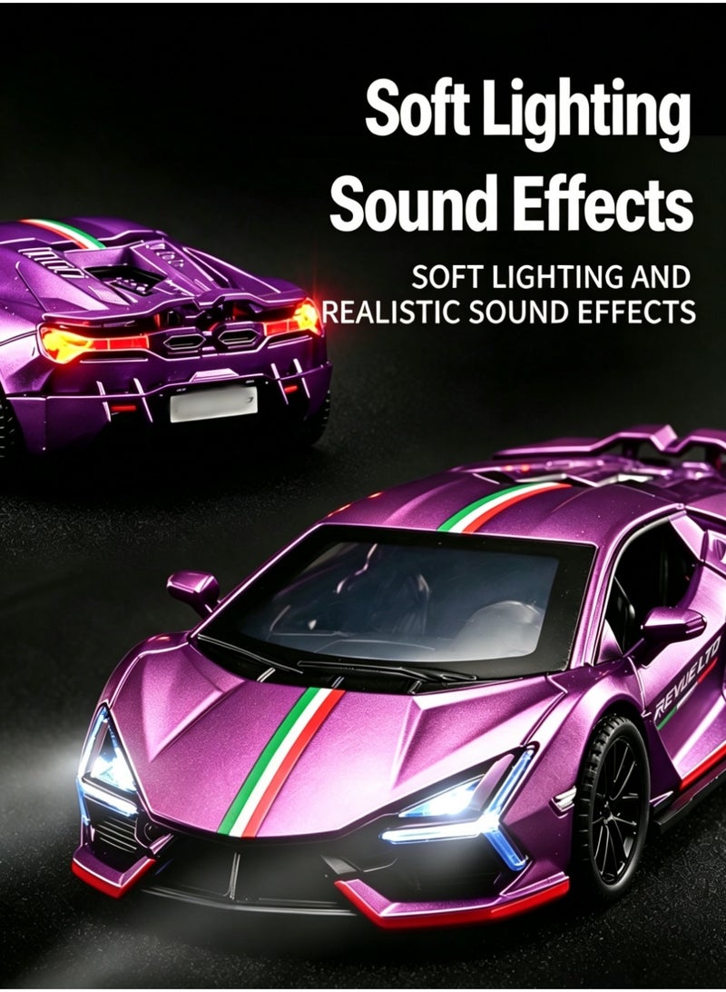 LAMBORGHINI High-Detail Alloy Car Model with Realistic Lighting & Sound Effects, 1:32 Scale Die-Cast Vehicle, Collectible Display Model for Adults & Kids - Image 4