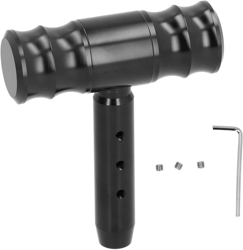 Gear Shift Knob, Aluminum Alloy, Black Universal Fit, Durable Car Interior Upgrade - Easy Installation, High Strength, Compatible with Most Vehicles - Image 1