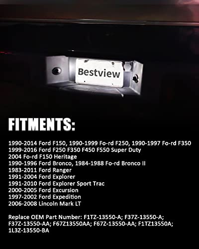 Bestview LED License Plate Light Tag Lights Assembly Compatible with Ford F150 F250 F350 F450 F550 Superduty Explorer Ranger Expedition Excursion Bronco, 6500K White Pack of 2 - Image 3