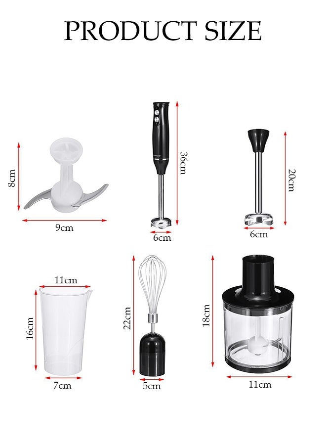 DUNISO خلاط يدوي 4 في 1، مفرمة قوية 500 واط، سرعتين للخلط، مضرب حليب، مضرب بيض، شفرات من الفولاذ المقاوم للصدأ، وعاء تقطيع سعة 500 مل، كأس سعة 700 مل، مثالي لصلصات السموذي، الطعام، والحساء. - Image 2