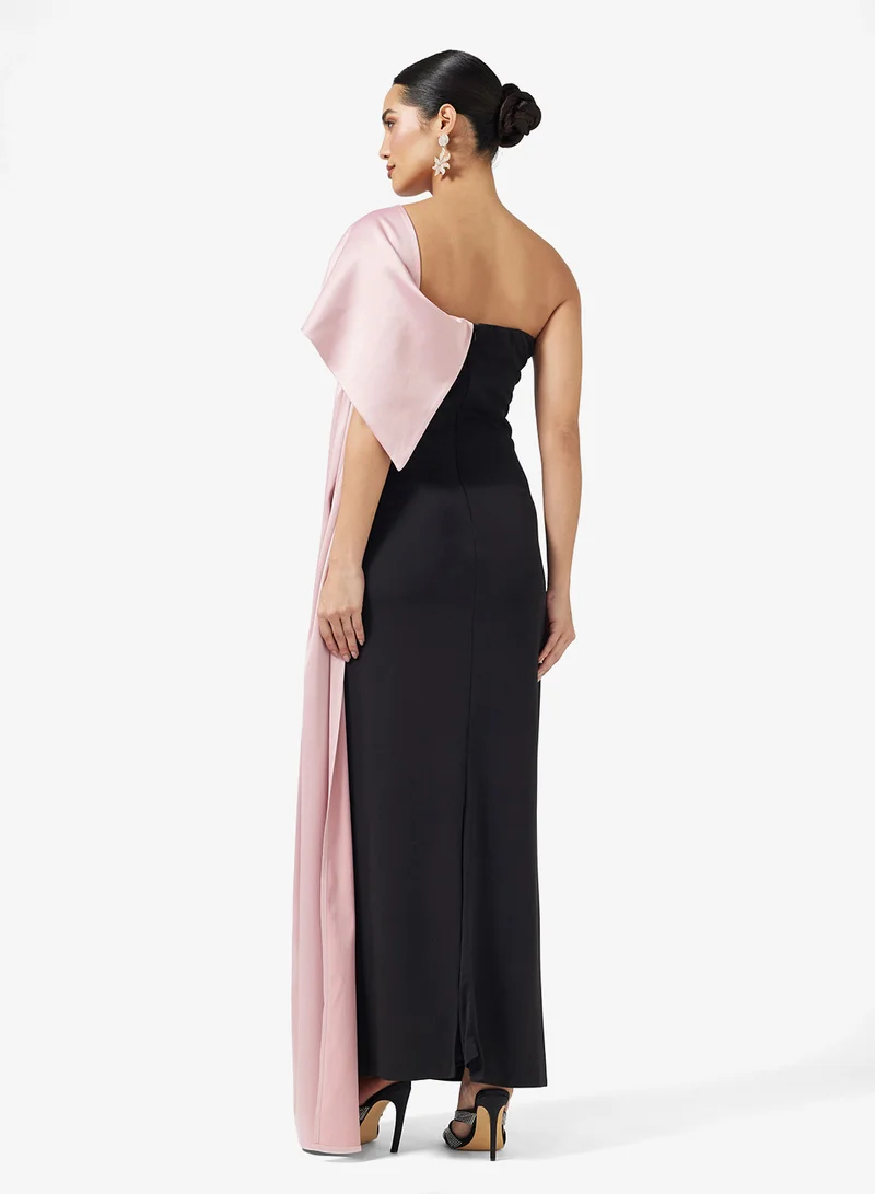 Namshi x Two Tone Off Shoulder A Line Dress