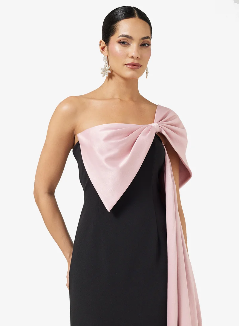 Namshi x Two Tone Off Shoulder A Line Dress