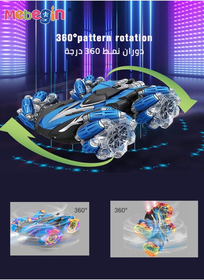 MEBEGIN - Remote Control Car Toy with Light and Music, 2.4 GHz Double Side Radio Control Drift Race Car, Gesture Sensing RC Stunt Car, Suitable for Various Roads, Ideal Gift for Kids Aged 8+ - Image 1