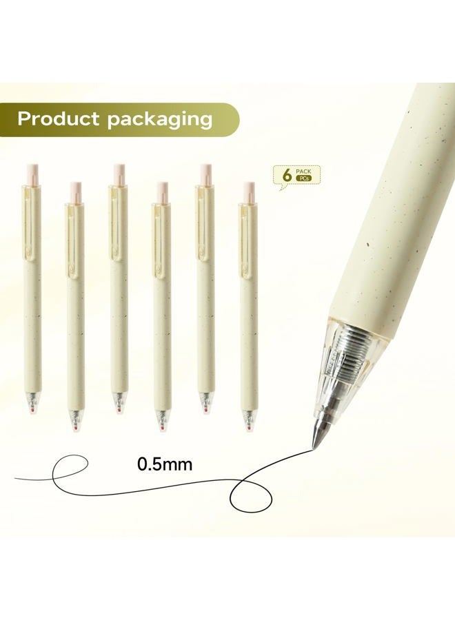 RIANCY Gel Pens, 6 Pcs 0.5mm Black Ink Pens Fine Point Aesthetic Pens Smooth Writing Pen Cute Office School Supplies Gifts for Women Men - Image 5