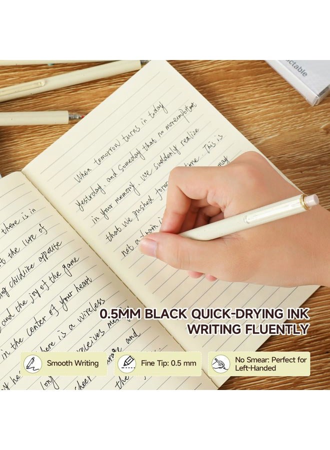 RIANCY Gel Pens, 6 Pcs 0.5mm Black Ink Pens Fine Point Aesthetic Pens Smooth Writing Pen Cute Office School Supplies Gifts for Women Men - Image 2