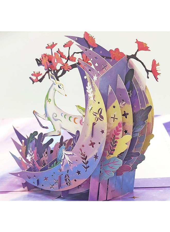 erorex Pop Up Birthday Cards For Women Men Kids 3D Pop Up Cards Thank You Cards Greeting Cards Anniversary Card Birthday Day Gifts For Mom With Plastic Bag And Pop Up Card Holder Purple  - Image 5