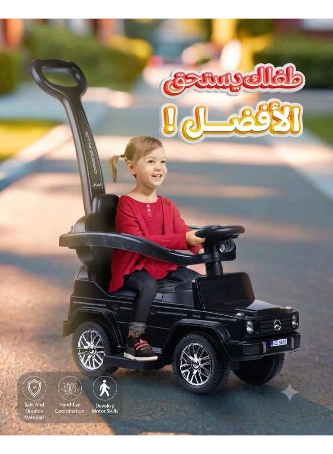 مرسيدس بنز سيارة أطفال قابلة للتحويل 3 في 1، سيارة دفع وعربة أطفال مع موسيقى - Image 2