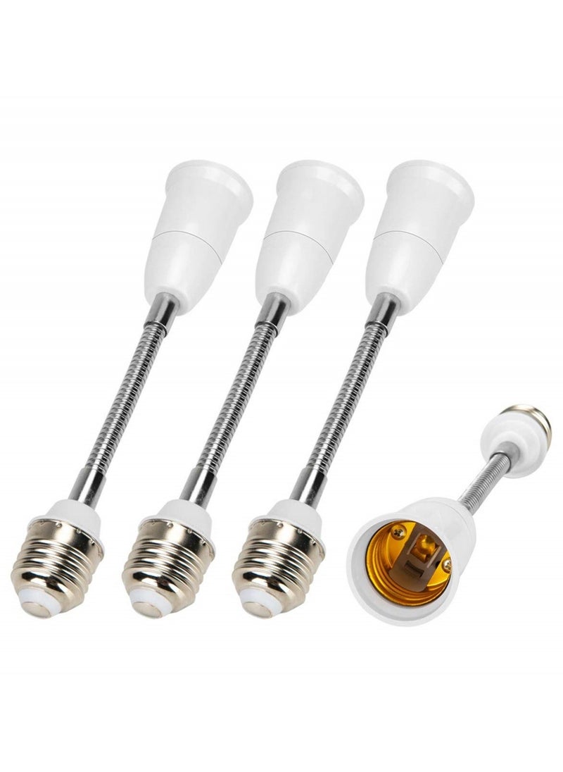 4 Pack E27 Flexible Light Bulb Socket Extender, 7.8-inch Adjustable Edison Bulb Adapter for Home Lighting Fixtures, LED Grow Light Stand  - Image 1