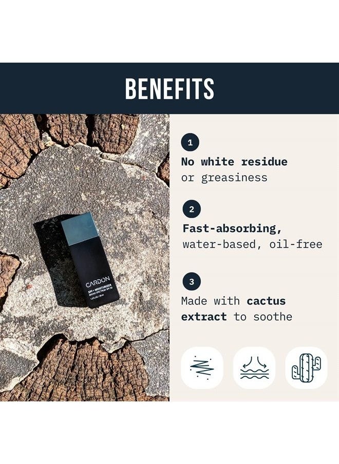 Cardon - Men's SPF 30 Sunscreen Face Moisturizer by CARDON, Oil-Free Face Sunscreen Lotion for Men, Advanced Korean Skin Care, Daily Hydrating Anti-aging Facial Skincare Routine for Men and Women, Cactus Extra - Image 1