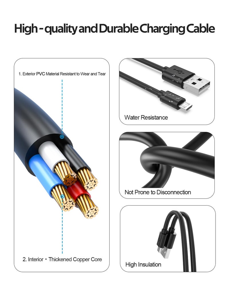 Superer 2 Pack 5 ft Micro USB Charger Cable Fit for PS4 Controller, Xbox One X S, Kindle Paperwhite, Amazon Fire Tablet, Roku Streaming Stick Express Premiere+, Android Phone Data Sync Power Cord - Image 3