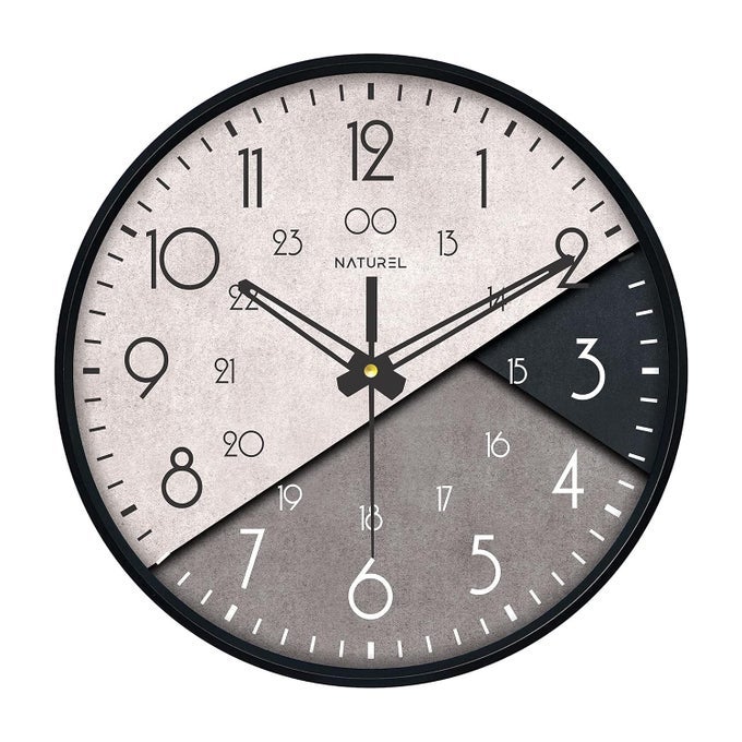 PLASTIC ROUND SHAPE MULTICOLOR WALL CLOCK WITH BLACK FRAME