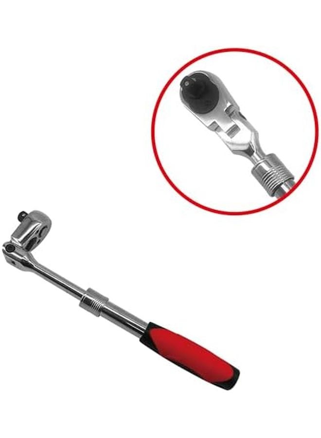 Black 3 8 Inch Drive Telescopic Ratchet Set Quick Release Socket Wrench With Comfort Grip - Image 3