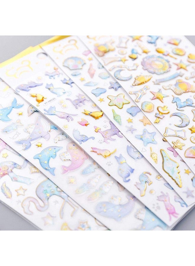 TXIN 5 Sheets Cute 3D Stickers Calendar Scrapbook Planner Journal Stickers for Girls, Sent 3-5 Styles Randomly - Image 1