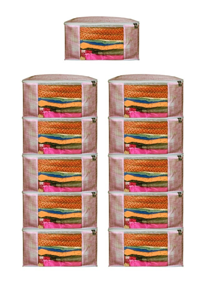 SHAPING FABRIC Garment Cover Non-Woven 90 GSM with Transparent Window & Double Metal Zipper - Pack of 11 | Dustproof Clothes Storage Bag for Sarees, Suits, Jackets, Shirts SBXLRL152493517524148524756 - Image 1